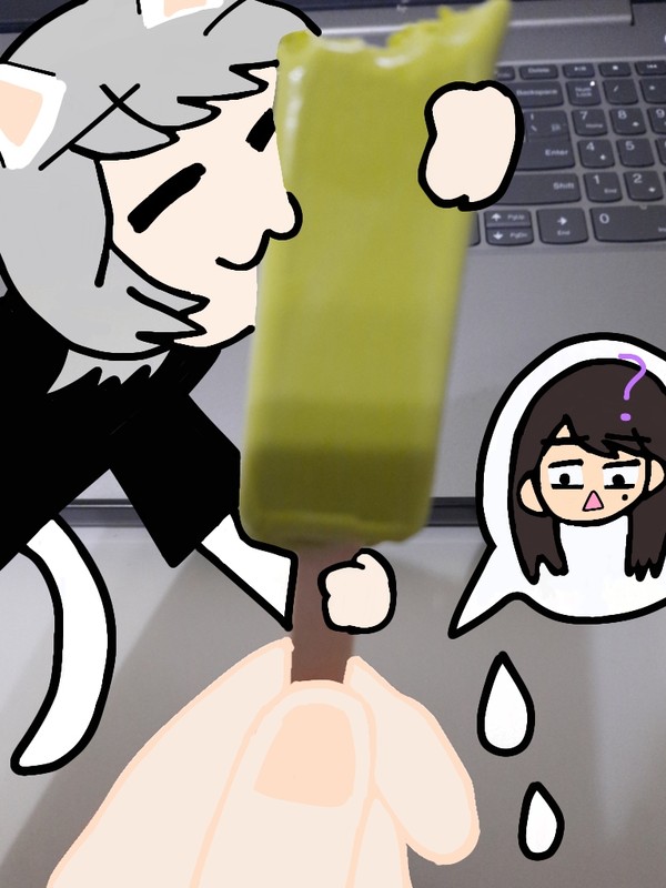 抹茶アイスを食べた時描いたやつ