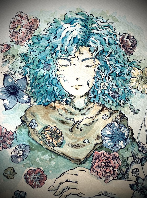 青い花