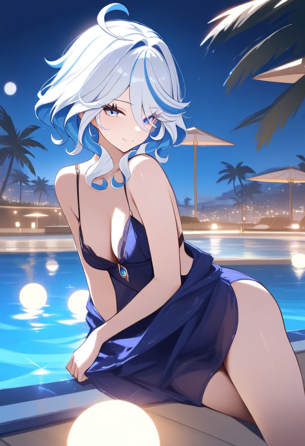 Furina Poolside Nighttime