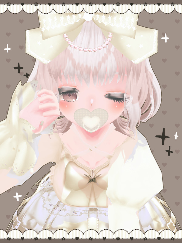 【VRoidアクセサリ】Kawaiiハートおしゃぶり