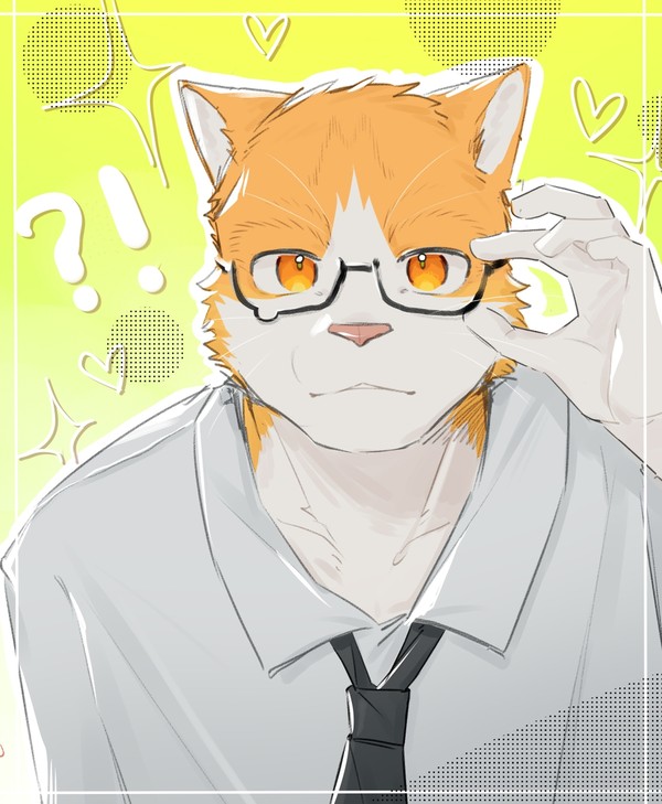 流泪眼镜小猫  and  腮红眼镜大狗