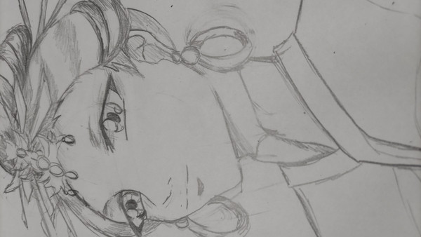 今日の絵。貼られてる順番で描いたよ