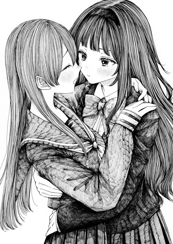 勇気を出して距離感を詰める女の子と 照れて笑っちゃう女の子