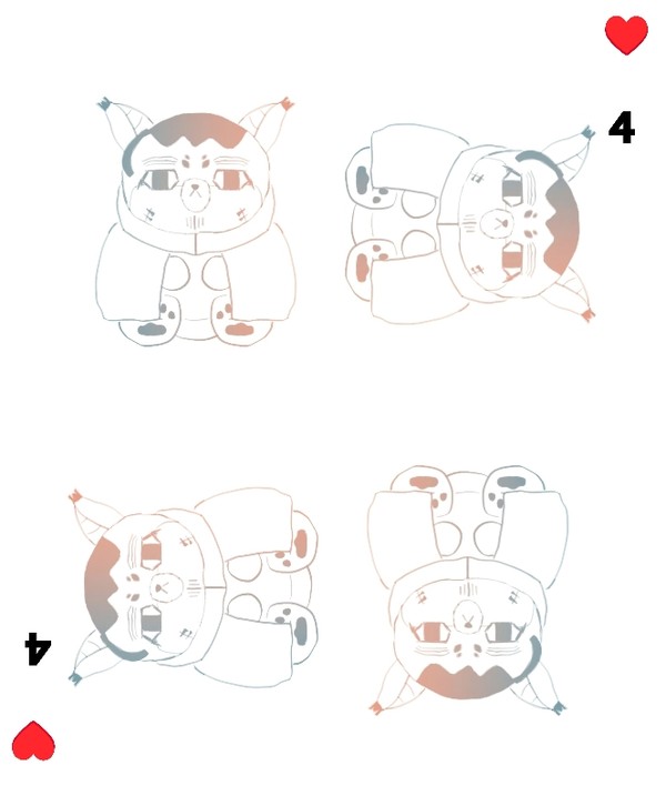 フォゼ尾　トランプ　♥４