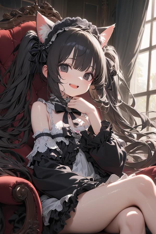 黒髪にゃんこ娘のらぴすちゃん
