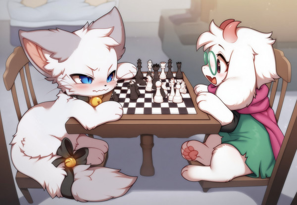 lucky和Ralsei下棋