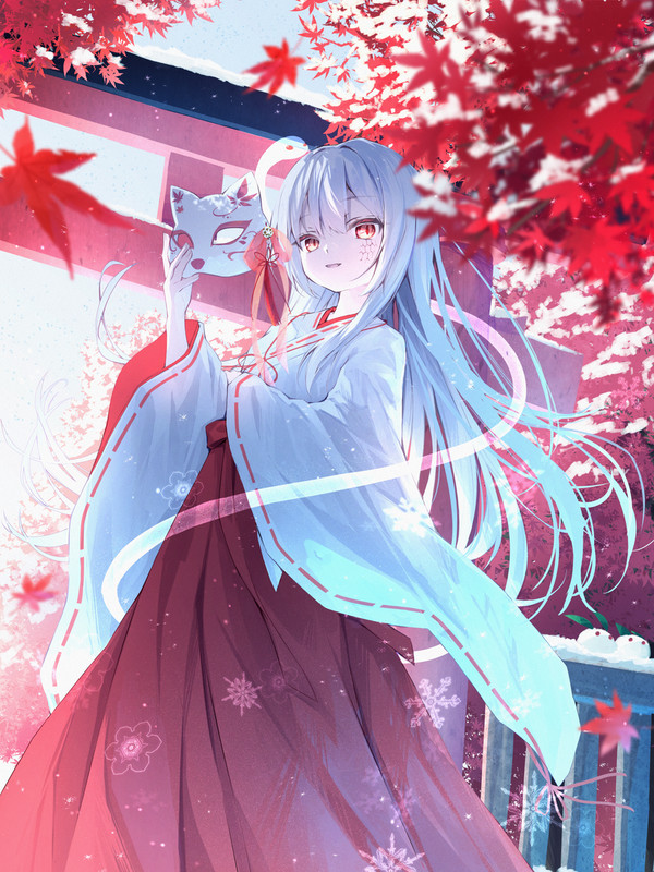 雪紅葉