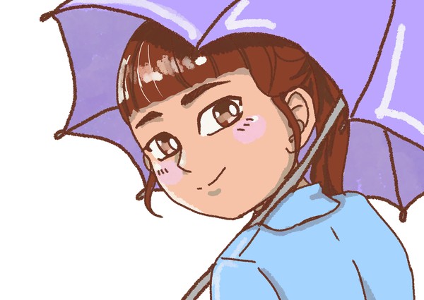 傘をさす女の子