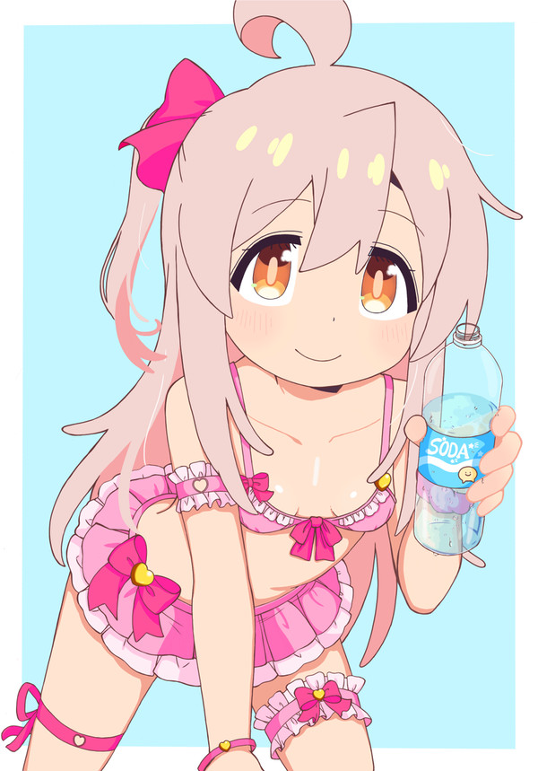 飲みかけのジュースをくれる水着なまひろちゃんを書いてみた。