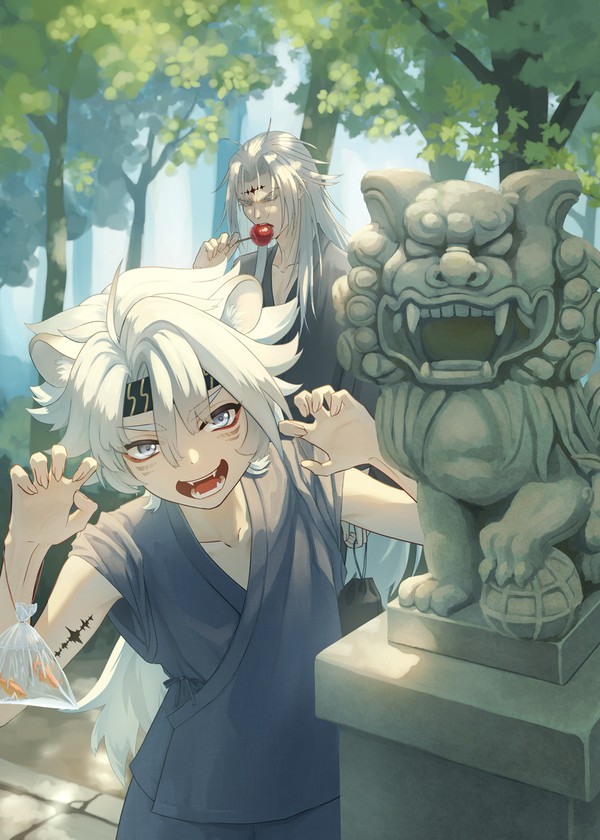 獅子と犬
