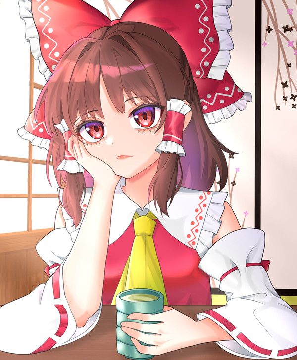 霊夢とまったり中。