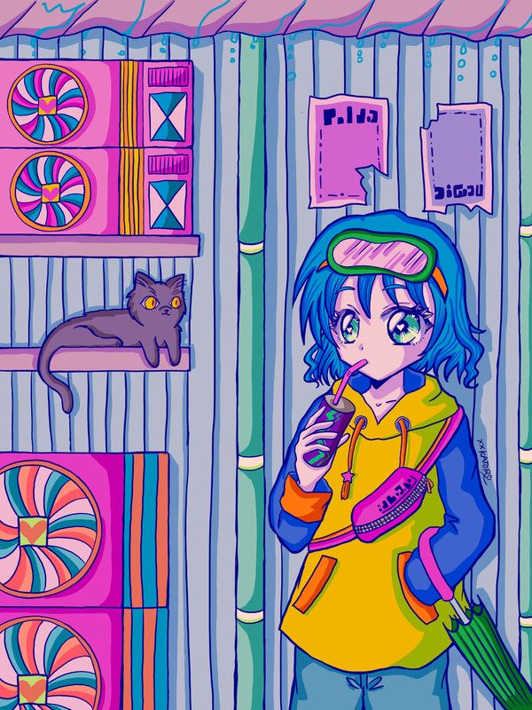 雨と猫