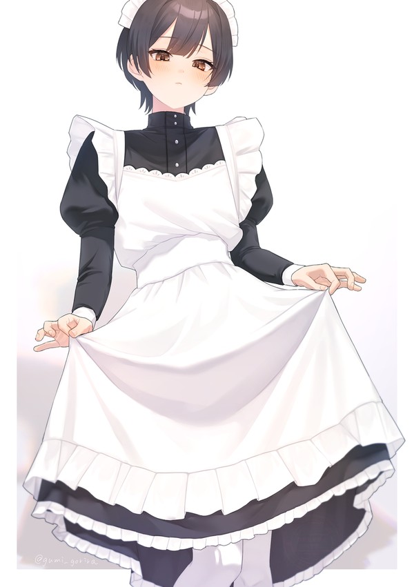 照れてるメイド少年