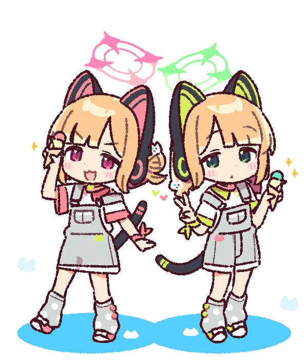 お揃いなモモイさんとミドリさん✨🐈🐈✨ - 1/1
