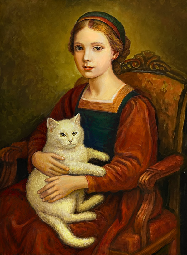 猫を抱く少女