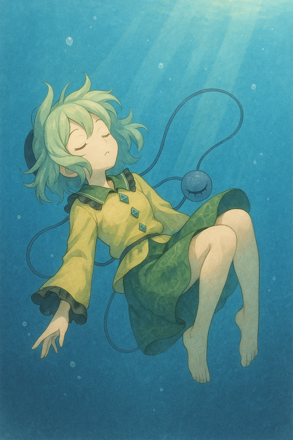 水を漂うこいしちゃん
