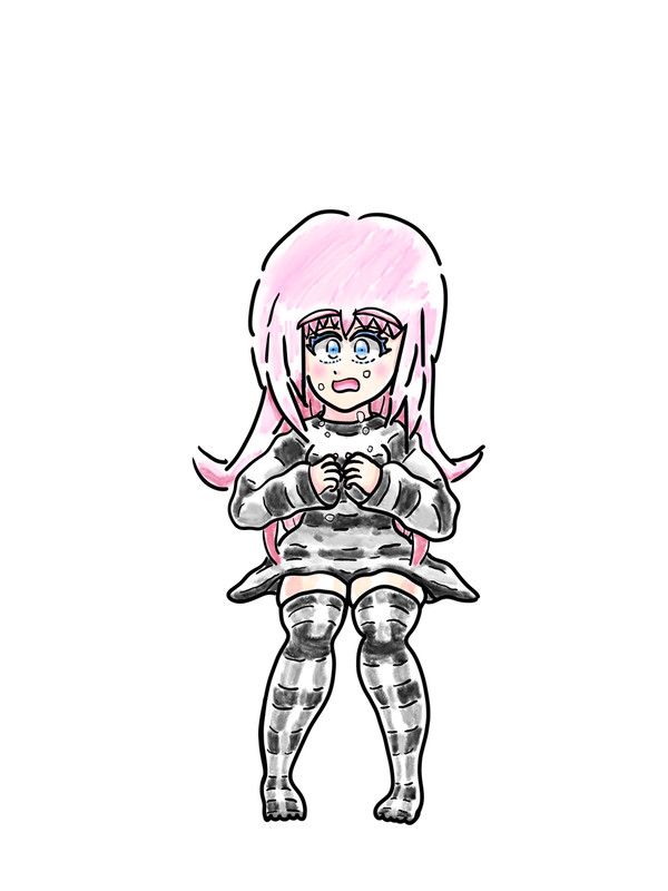 囚人コスプレ姿の一鳥桃子ちゃん