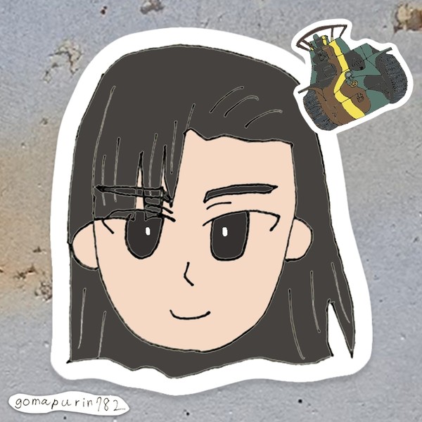 西絹代　シール風