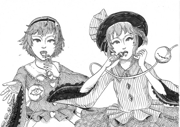 お菓子買って出たカードのキャラクター描く