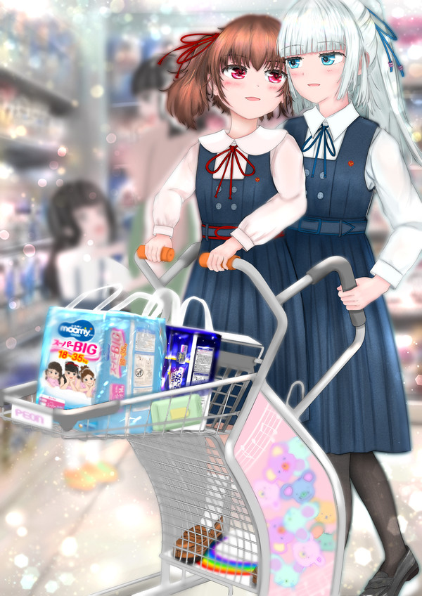 お買い物をする子たち