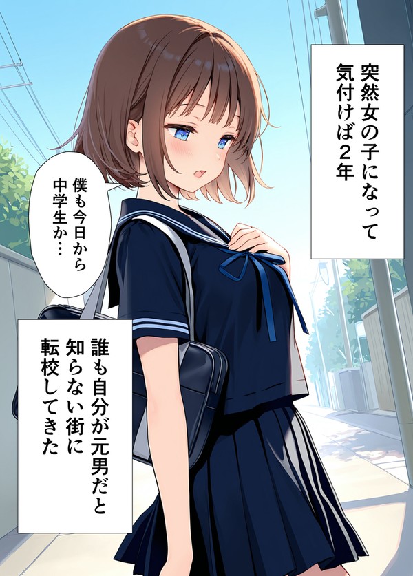 突然女体化して2年後、中学生になったまひる