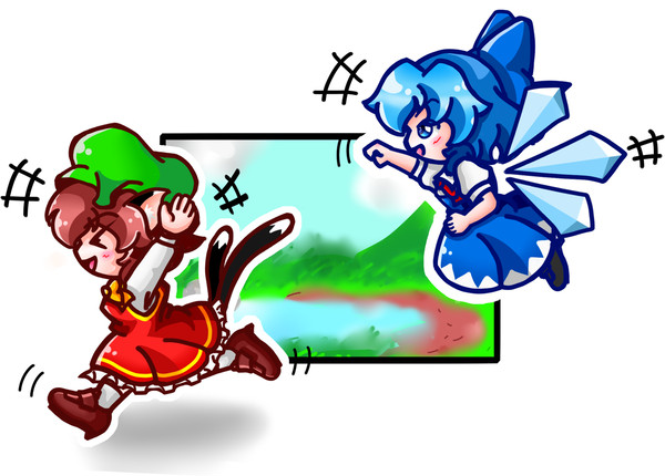 橙とチルノ