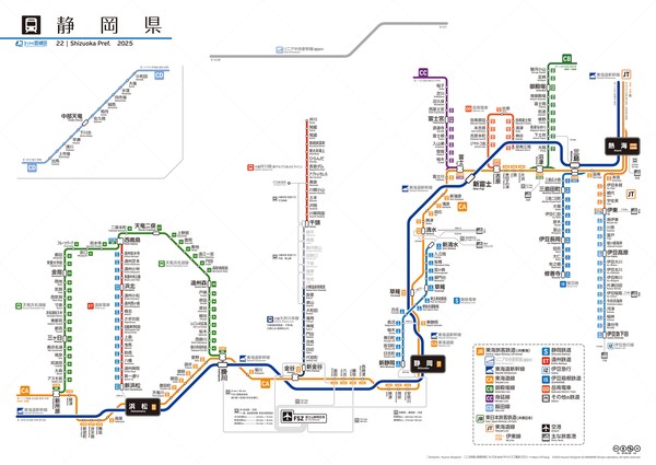静岡県鉄道路線図 2025