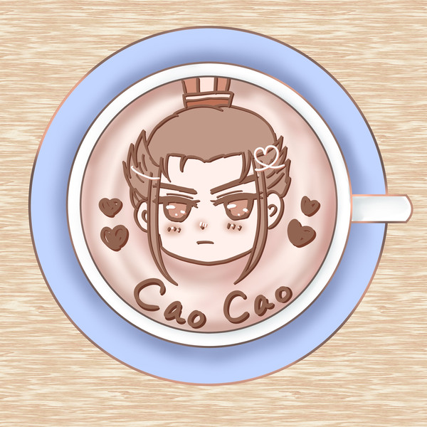 ラテアート風イラスト☕