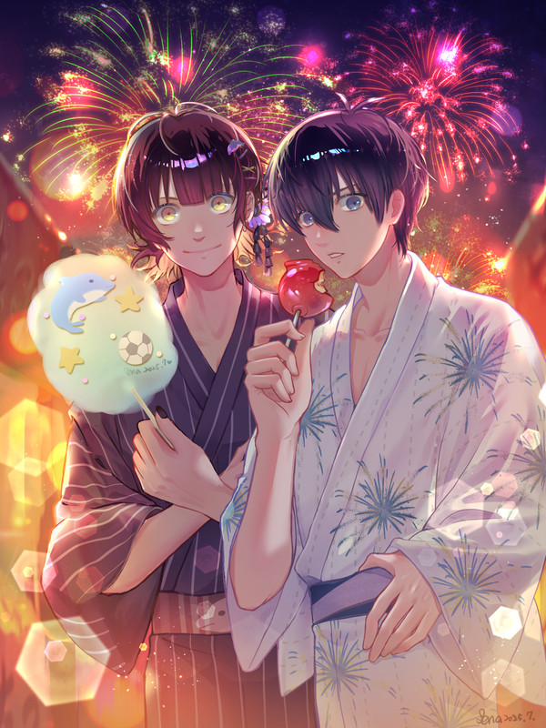 潔と蜂楽の夏祭りデート
