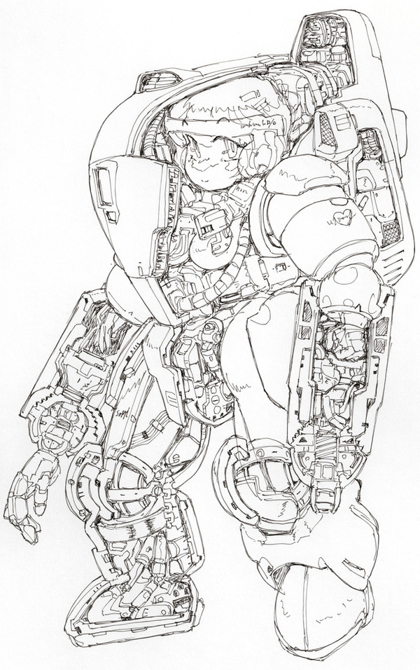 パワードアーマーと女の子
