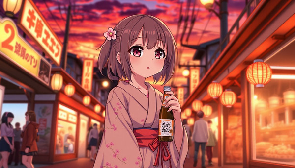 【背景素材】夏祭り屋台と少女(10枚)