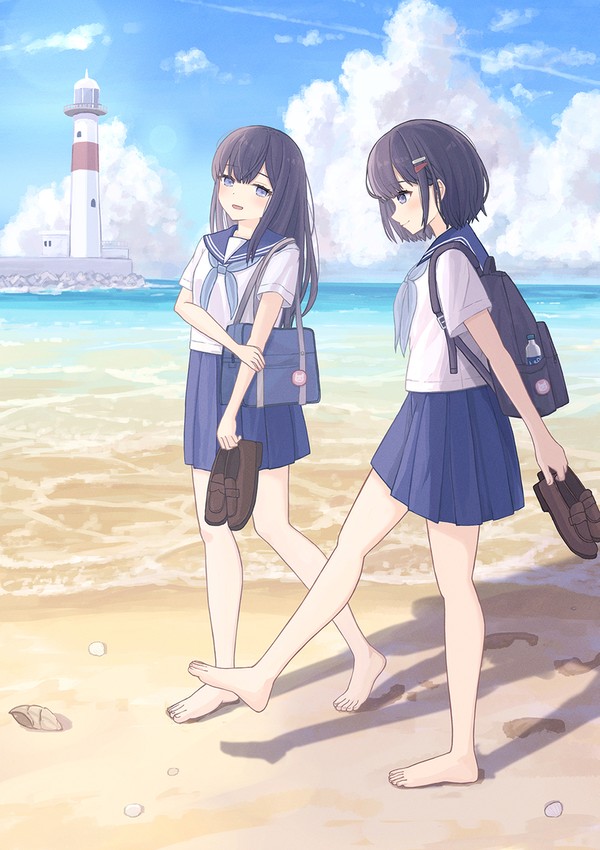 波と足あと