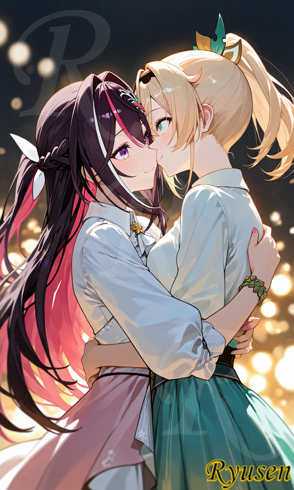AZKi&風真いろは ハグ
