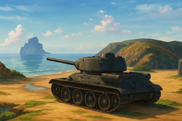 T-34-85 at beach