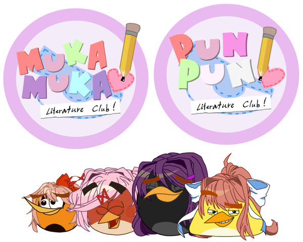 Angry Birds x DDLC crossover