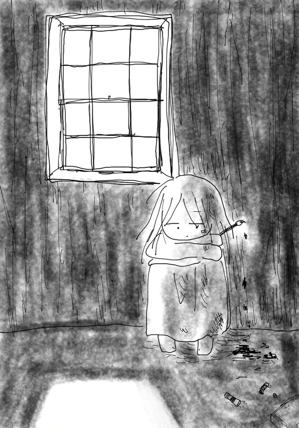 窓と絵の具