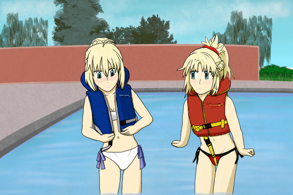 Saber Struggle and Mordred Mad
