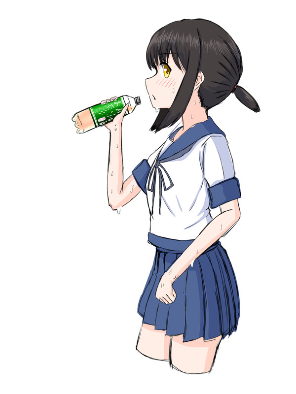 司令官、水、飲んでくださいね