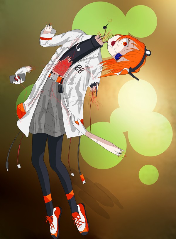撃墜される救済ロボ足立
