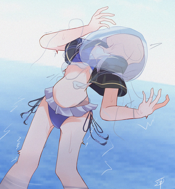 くらげと魔法少女(水着)