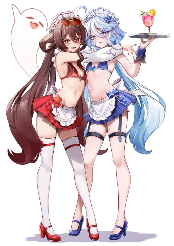 水着メイド胡桃&フリーナ