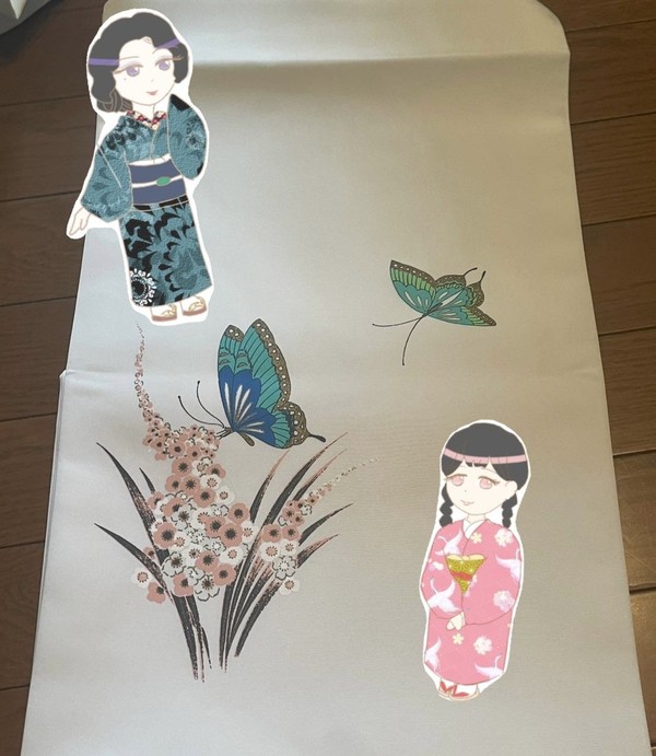 花に蝶のちっこいのと名古屋帯