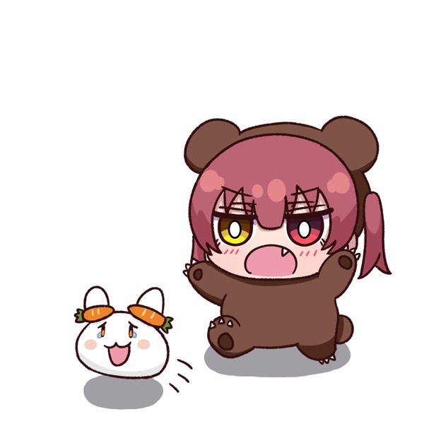 野うさぎを追いかけるクマリン
