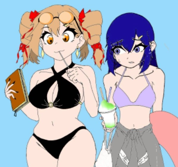水着な依神姉妹