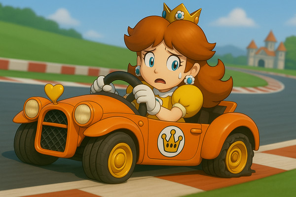 Mario kart flat tire
