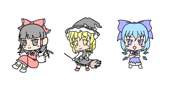 霊夢・魔理沙・チルノ