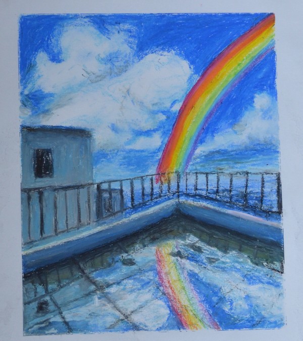 雨上がりの屋上