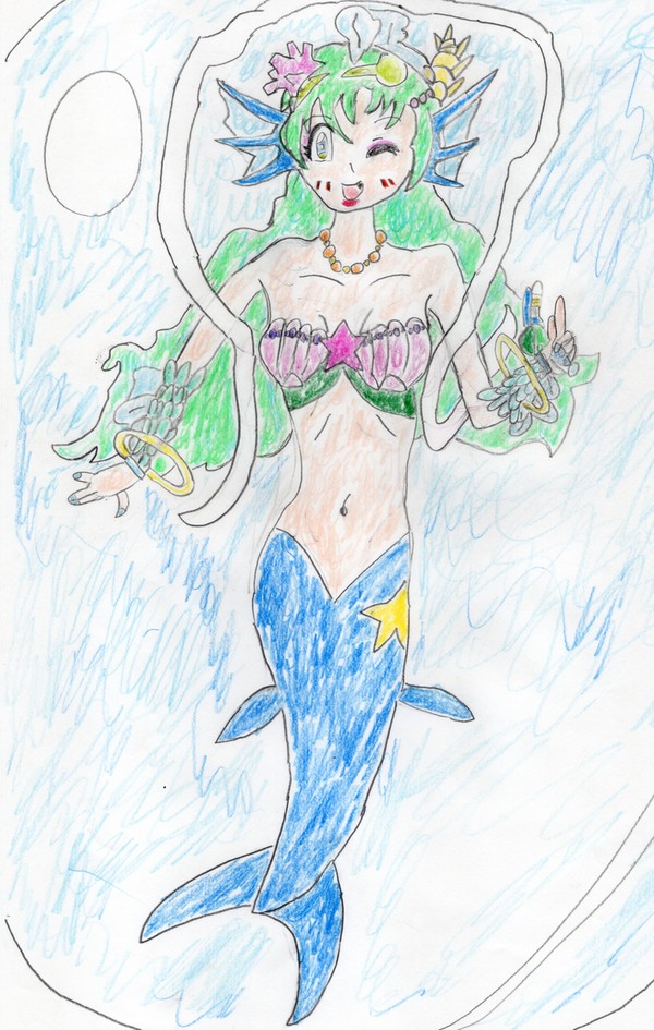 マーメイドフォルムのポヨンちゃん🧜‍♀️🐠🌊