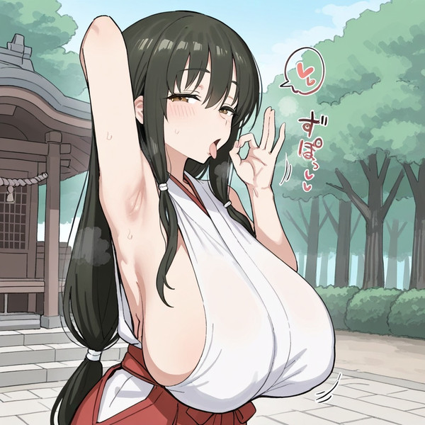 石戸霞　爆乳巫女