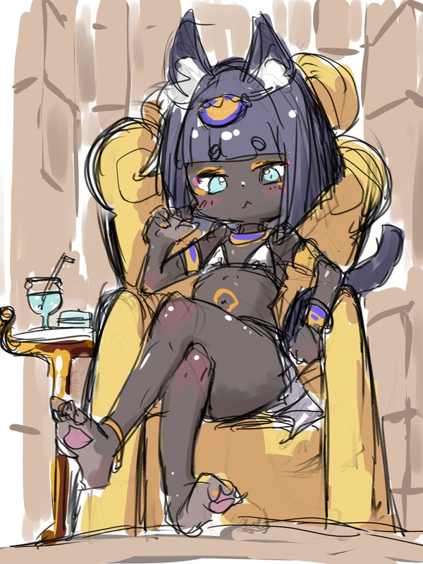 褐色エジプト猫耳ロリ
